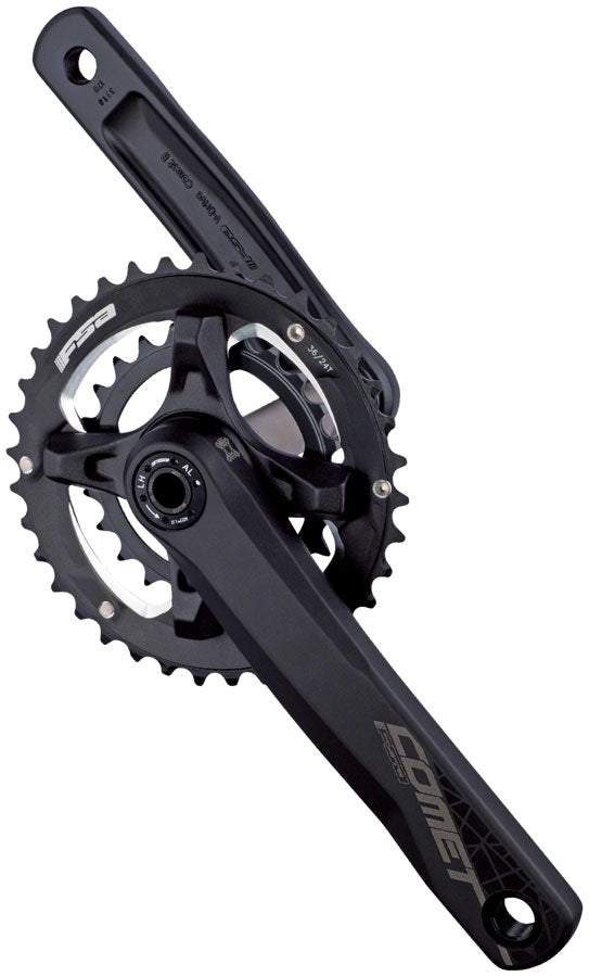 Full Speed Ahead Comet MegaExo Modular 2x Crankset - 175mm, 11-Speed, 36/22t, 96/68mm BCD, MegaExo Spindle Interface, Black
