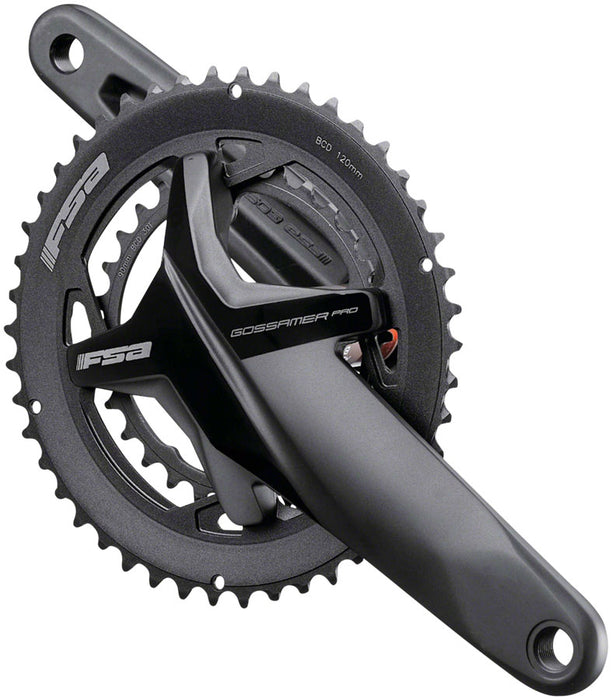 FSA (Full Speed Ahead) Gossamer Pro BB386EVO Crankset - 170mm, 10/11-Speed, 50/34t, 120/90 BCD, 386 EVO Spindle Interface, Black