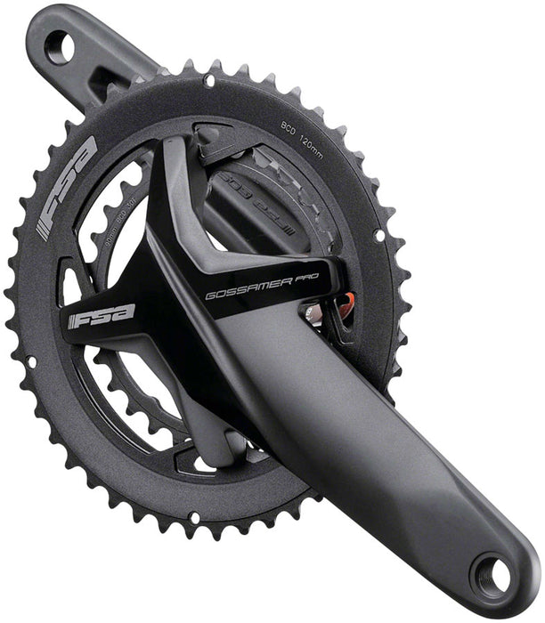 FSA (Full Speed Ahead) Gossamer Pro BB386EVO Crankset - 175mm, 10/11-Speed, 50/34t, 120/90 BCD, 386 EVO Spindle Interface, Black