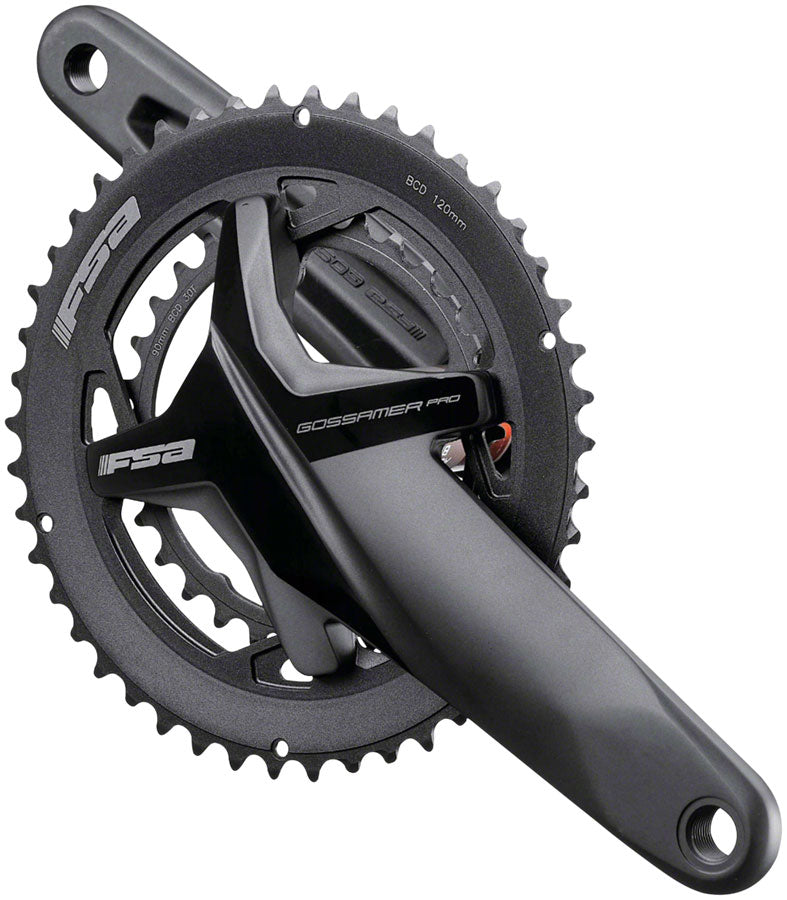 FSA (Full Speed Ahead) Gossamer Pro BB386EVO Crankset - 175mm, 10/11-Speed, 50/34t, 120/90 BCD, 386 EVO Spindle Interface, Black