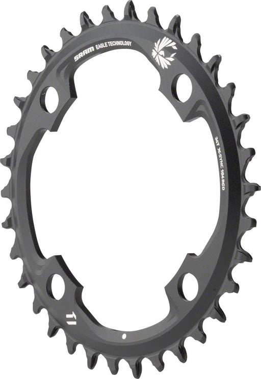 SRAM X-Sync 2 Eagle 11 or 12-Speed Chainring 34T 104mm BCD Black