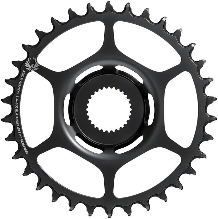 SRAM 34t Bosch Direct Mount 11/12-Speed X-Sync2 Eagle Chainring, Black