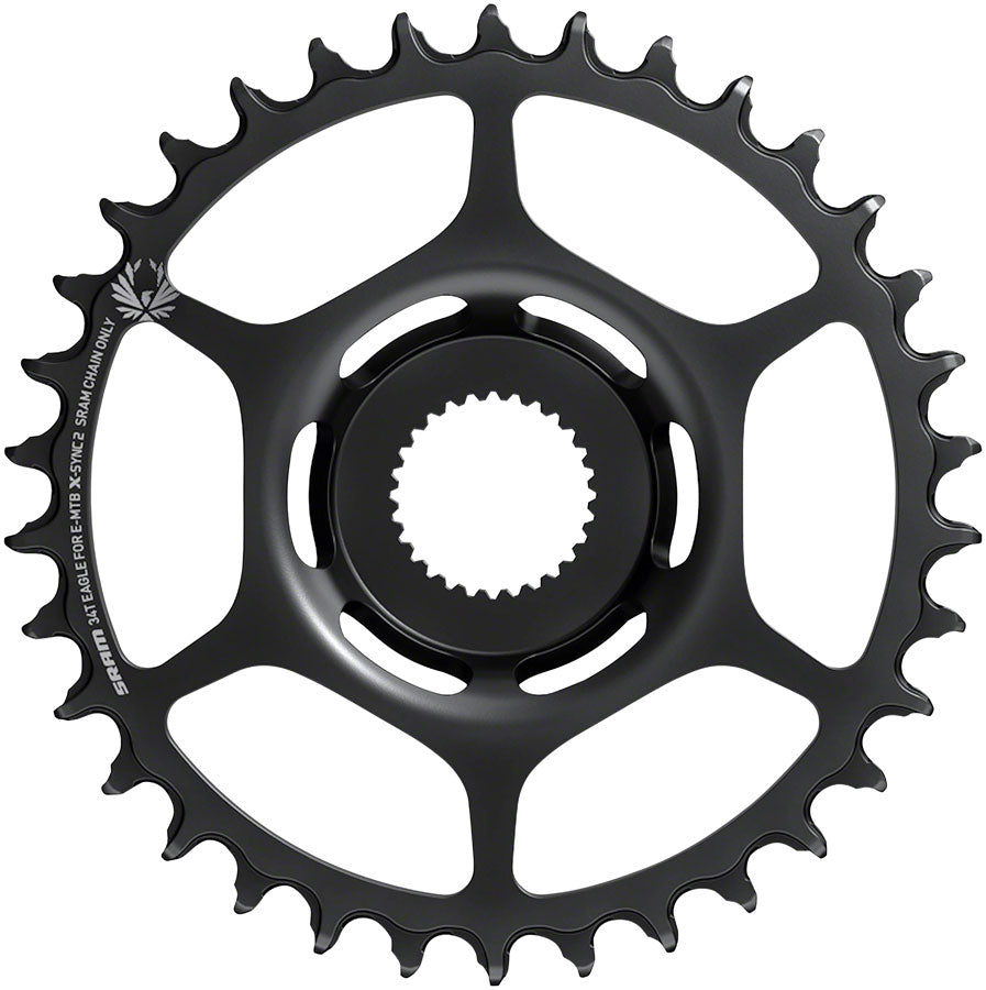 SRAM 34t Bosch Direct Mount 11/12-Speed X-Sync2 Eagle Chainring, Black