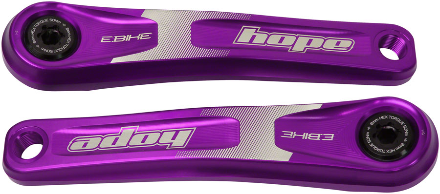 Hope eBike Crankset - 155mm, ISIS, Standard Offset, Purple