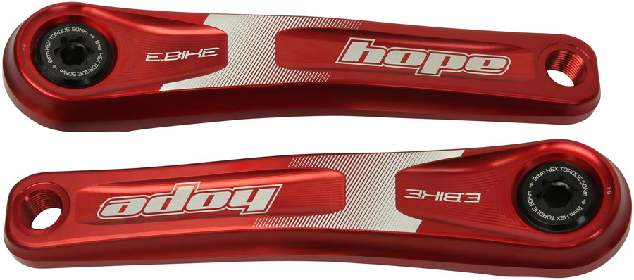 Hope eBike Crankset - 165mm, ISIS, Standard Offset, Red