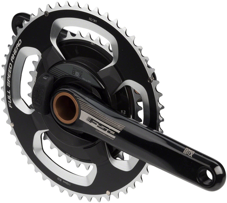 FSA (Full Speed Ahead) PowerBox Alloy Power Meter Crankset - 175mm, 11-Speed, 52/36t, 110 FSA ABS BCD, 392 EVO Spindle Interface, Black