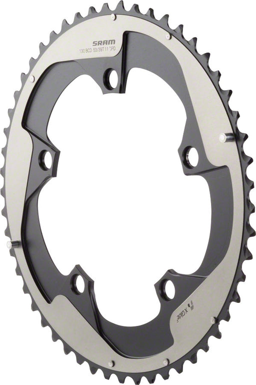 SRAM Red 22 53T 130mm BCD YAW Chainring Gray for Hidden or Non-Hidden Bolt Use with 39T