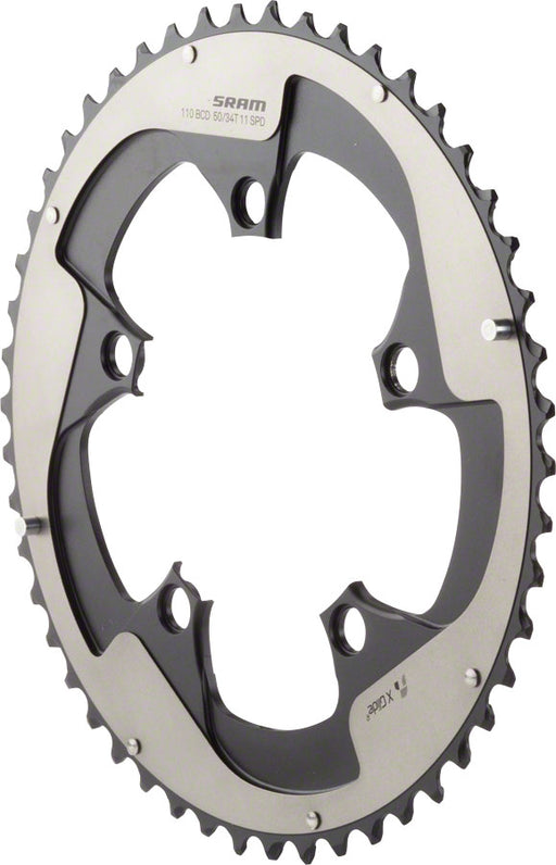 SRAM Red 22 50T 110mm BCD YAW Chainring Gray for Hidden or Non-Hidden Bolt Use with 34T