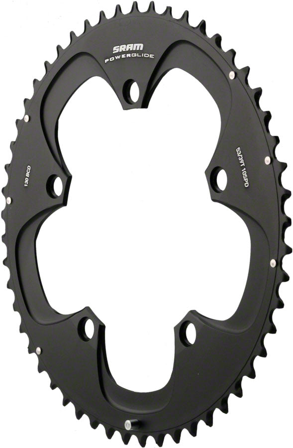 SRAM Red/Force 10-Speed 53T 130mm Black Chainring, Use with 39T