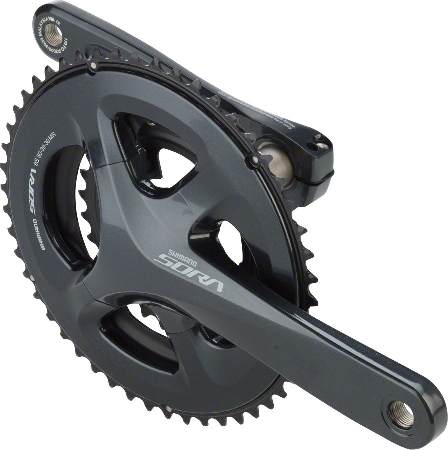 Shimano Sora FC-R3030 Crankset - 165mm, 9-Speed, 50/39/30t, 110/74 Asymmetric BCD, Hollowtech II Spindle Interface, Gray