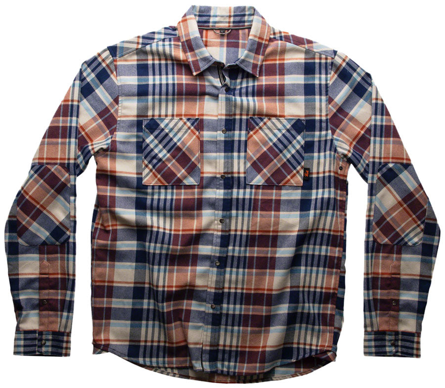 FOX Everyday Long Sleeve Flannel Shirt - Orange/Blue/Tan, Men's, Small