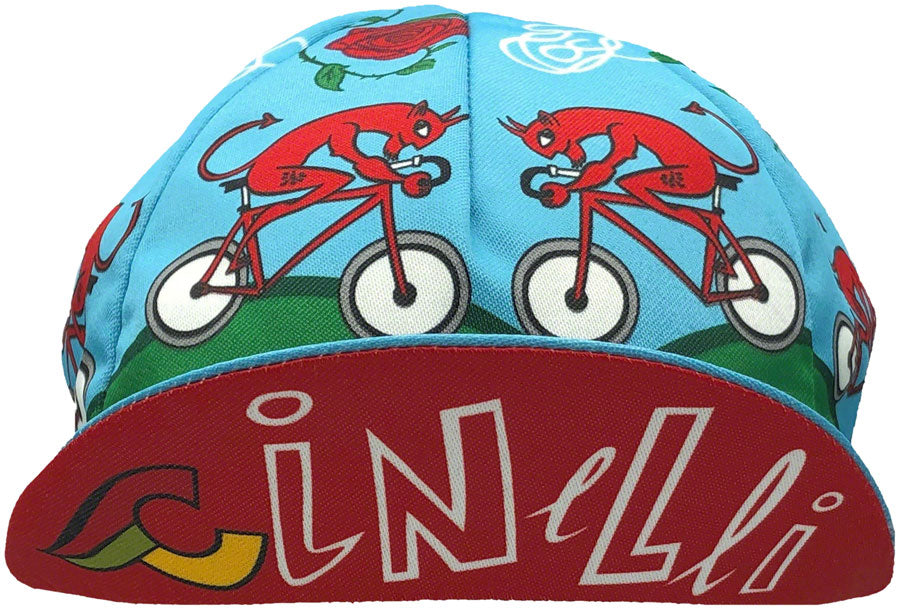Cinelli Cycling Cap, Giacon Art, Diavolo Rosso, Blue