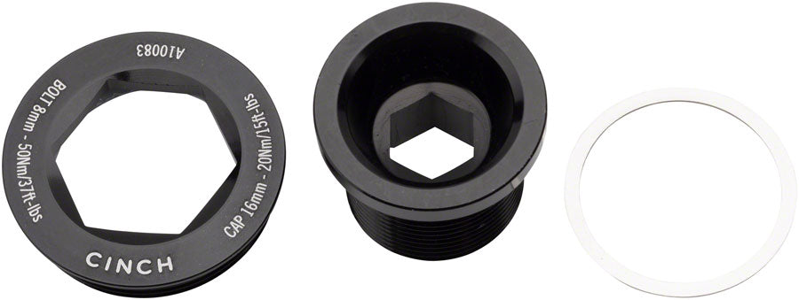 Race Face CINCH Crank Bolt and Puller Cap Set - M18x15, Gloss Black