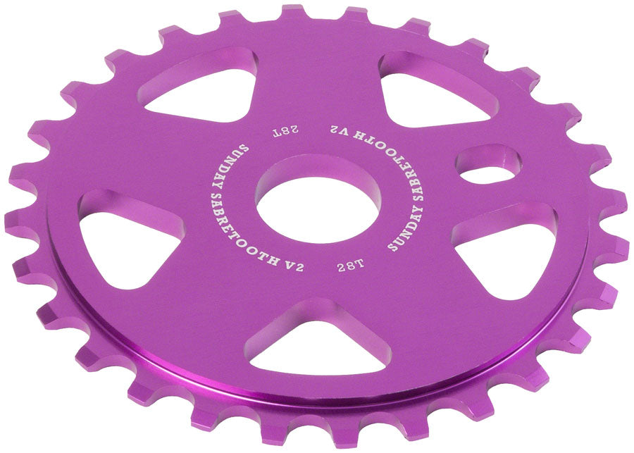 Sunday Sabretooth V2 Sprocket - 28t, Anodized Purple