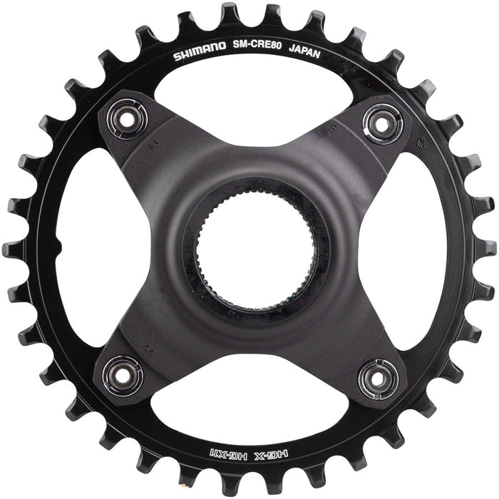 Shimano STEPS SM-CRE80 eBike Chainring - 34t, 56.5mm Chainline, Without Chainguide, Black