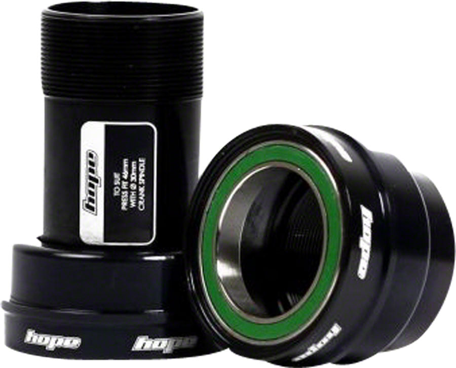 Hope Bottom Bracket: For PressFit30 Shells, Stainless Bearings, for Hope Cranks, Black