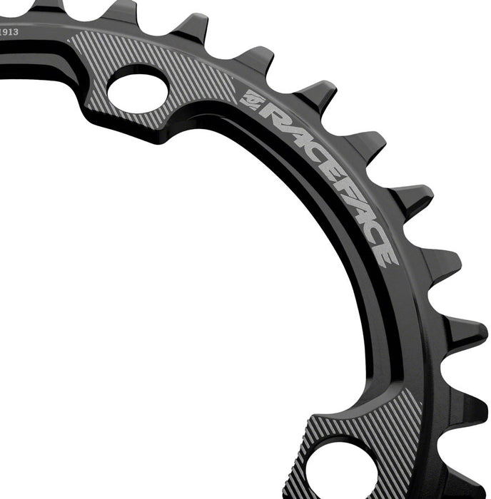 Race Face 1x 104 BCD Hyperglide+ Chainring - 32t, 104 BCD, 4-Bolt, Requires Compatible with Shimano 12-speed Hyperglide+ Chain, 7075 Aluminum, Black