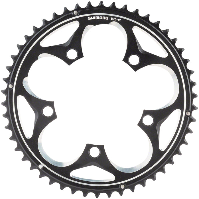 Shimano R565 Chainring - 50t, 110 BCD, 5-Bolt, 10-Speed, Black