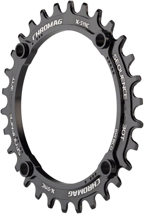 Chromag Sequence Chainring - 30t x 104 BCD, 4-Bolt, Threaded Bolt Holes