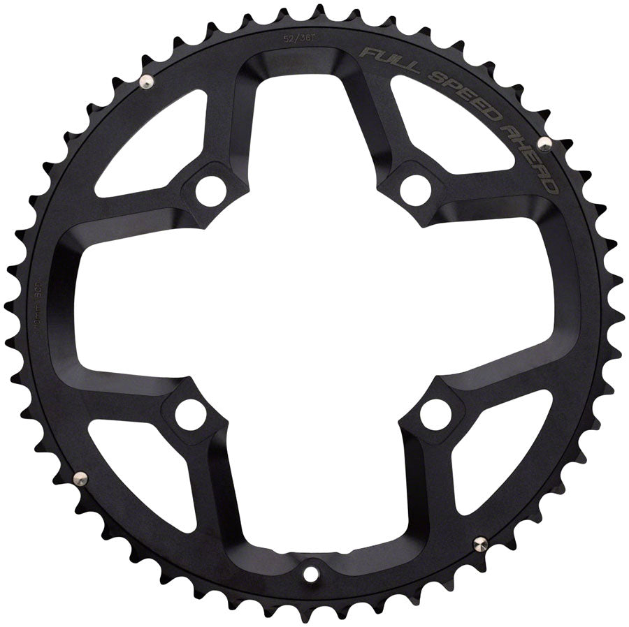FSA (Full Speed Ahead) Super ABS Road Chainring - 53t, 110 BCD, 4-Bolt, Aluminum, N10/N11, Black