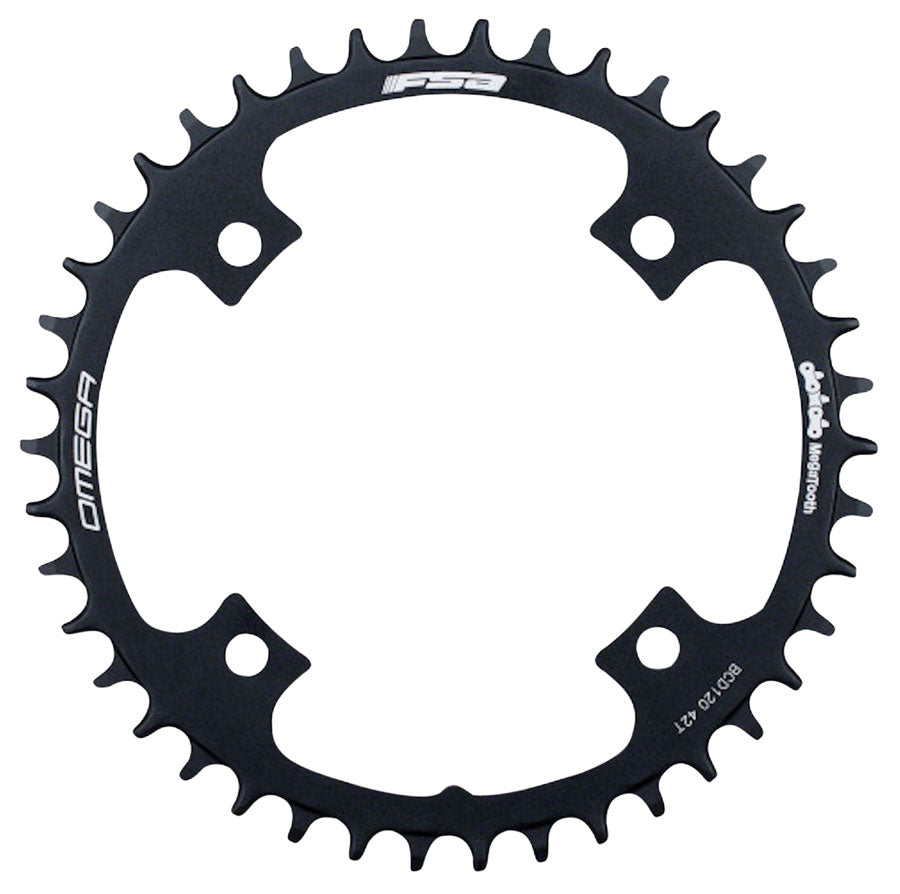 FSA (Full Speed Ahead) Omega 1x Chainring - 42t, 120mm BCD, Black