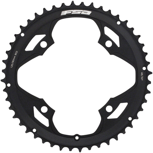 FSA Omega/Vero Pro Road Double Chainring - 48t, 120 BCD, Aluminum, N-11, Black