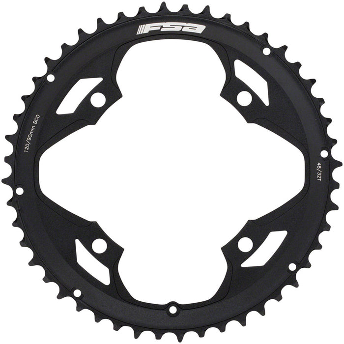 FSA Omega/Vero Pro Road Double Chainring - 48t, 120 BCD, Aluminum, N-11, Black