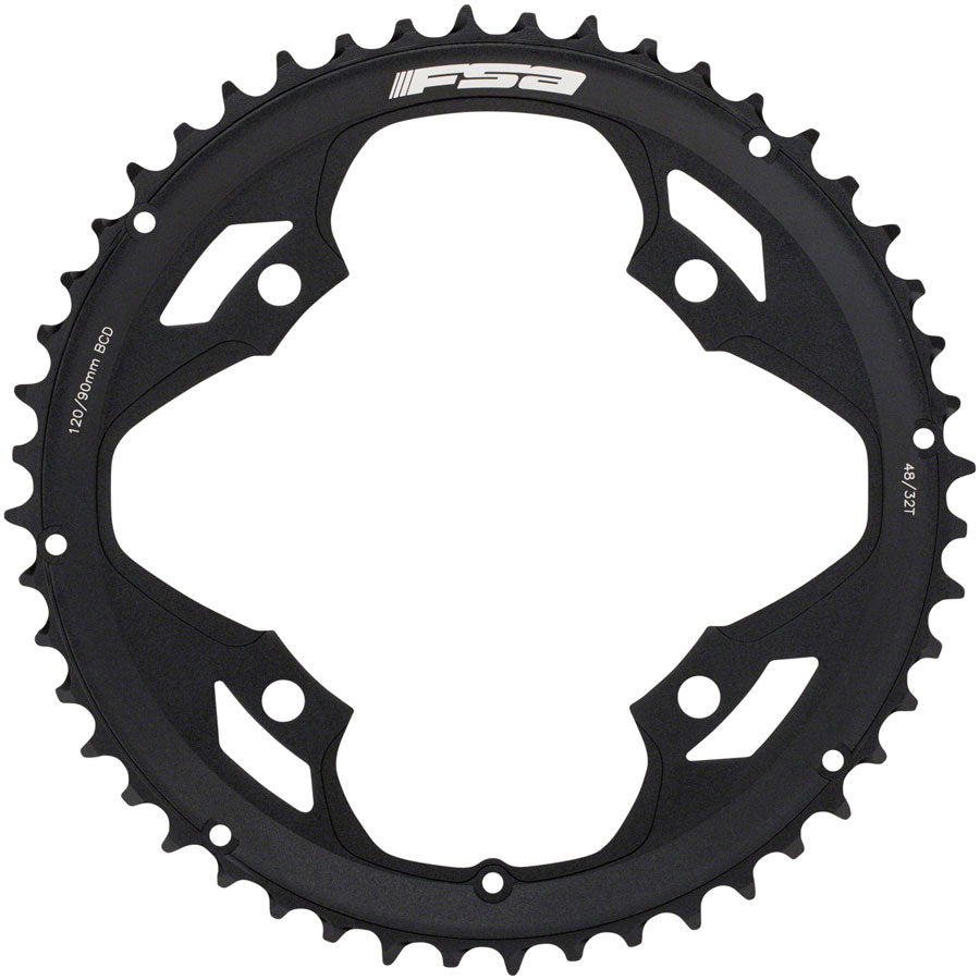 FSA Omega/Vero Pro Road Double Chainring - 48t, 120 BCD, Aluminum, N-11, Black