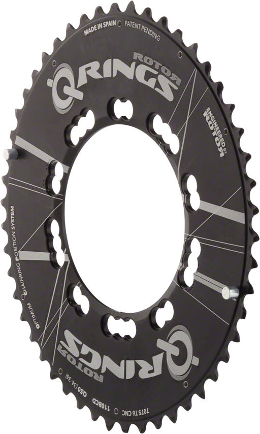 Rotor Aero Q-Ring 110 x 5 BCD Five Oval Position Chainring: 52t outer for use