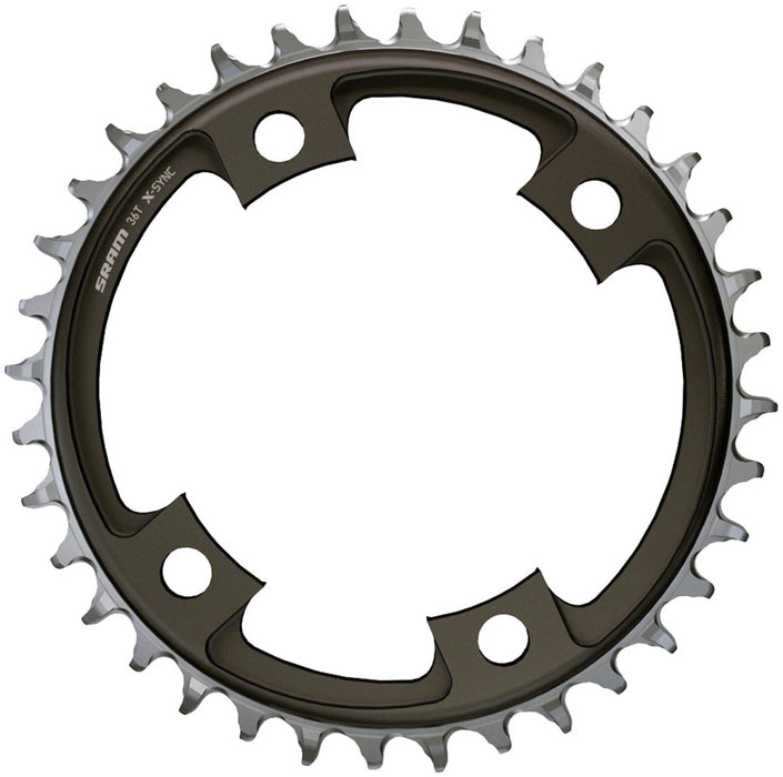 SRAM 44 Tooth 107mm BCD x 4-Bolt 1x12-Speed X-Sync Chainring, Blast Black