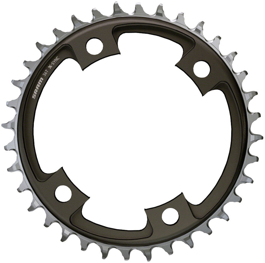 SRAM 38 Tooth 107mm BCD x 4-Bolt 1x12-Speed X-Sync Chainring, Blast Black