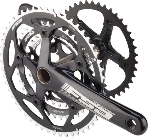 FSA (Full Speed Ahead) Gossamer Tandem Rear Crankset - 170mm, 10-Speed, 52/39/30t, 130/74 BCD, FSA MegaExo Spindle Interface, Black