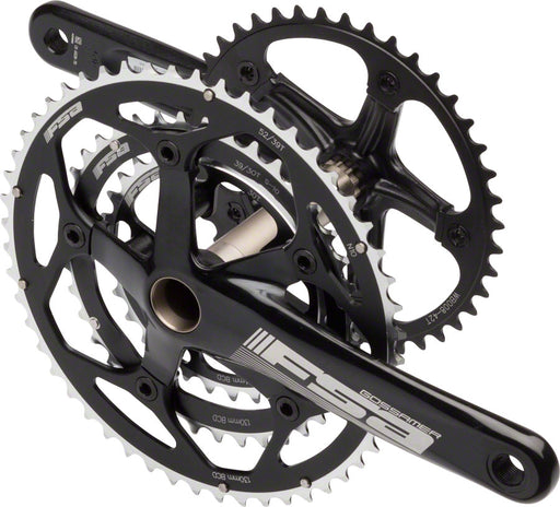 FSA (Full Speed Ahead) Gossamer Tandem Rear Crankset - 172.5mm, 10-Speed, 52/39/30t, 130/74 BCD, FSA MegaExo Spindle Interface, Black
