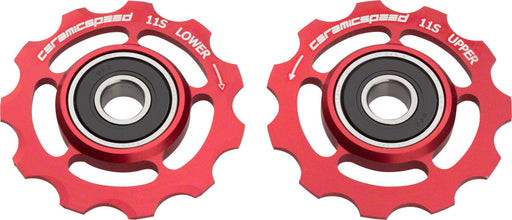 CeramicSpeed Pulley Wheels for Compatible with Shimano 11-speed - 11 Tooth, Alloy, Red