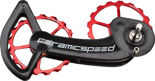 CeramicSpeed Oversized Pulley Wheel System for SRAM eTap - Coated Races, Alloy Pulley, Carbon Cage, Red