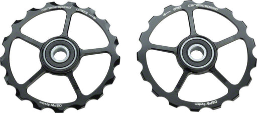 CeramicSpeed Oversized Pulley Wheels - 17 tooth, Coated Races, Alloy Wheels, Black