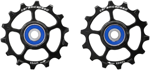 CeramicSpeed Pulley Wheels for SRAM Eagle/AXS 1 x 12 Speed - 14 Tooth, Coated Races, Alloy, Black