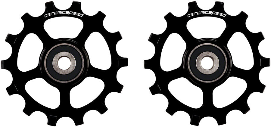 CeramicSpeed Pulley Wheels for Compatible with Shimano XT/XTR 12-Speed - 14 Tooth, Alloy, Black
