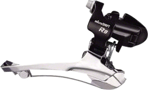 microSHIFT R8 Front Derailleur 7/8-Speed Double, 52T Max, 31.8/34.9 Band Clamp, Compatible with Shimano Compatible