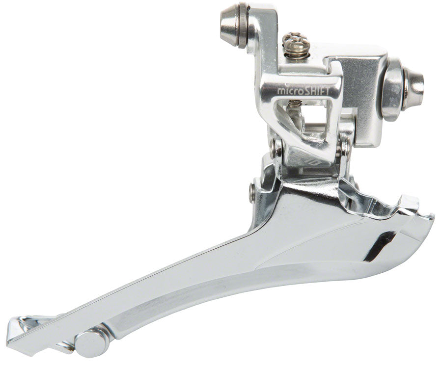 microSHIFT R10 Front Derailleur - 10-Speed, Double, 56T Max, Braze-on, Compatible with Shimano Compatible, Silver