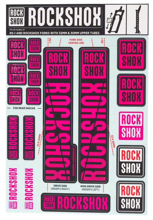 RockShox Decal Kit, 30/32mm, Magenta