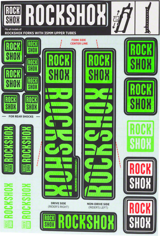 RockShox Decal Kit, 35mm, Green