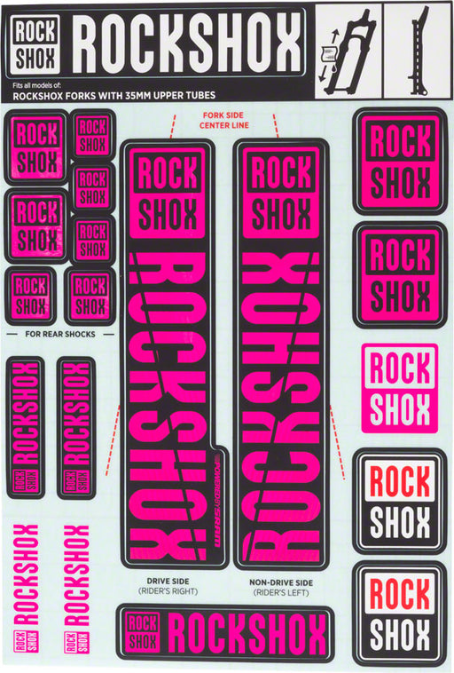 RockShox Decal Kit, 35mm, Magenta