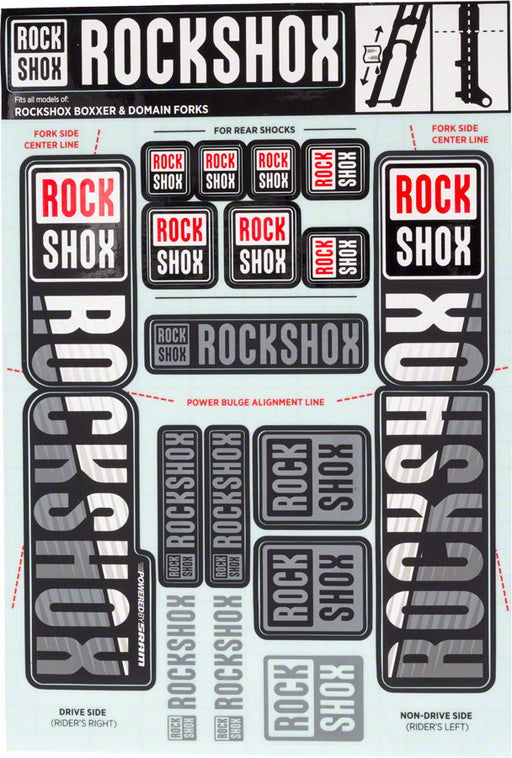 RockShox Decal Kit, 35mm Dual Crown, White
