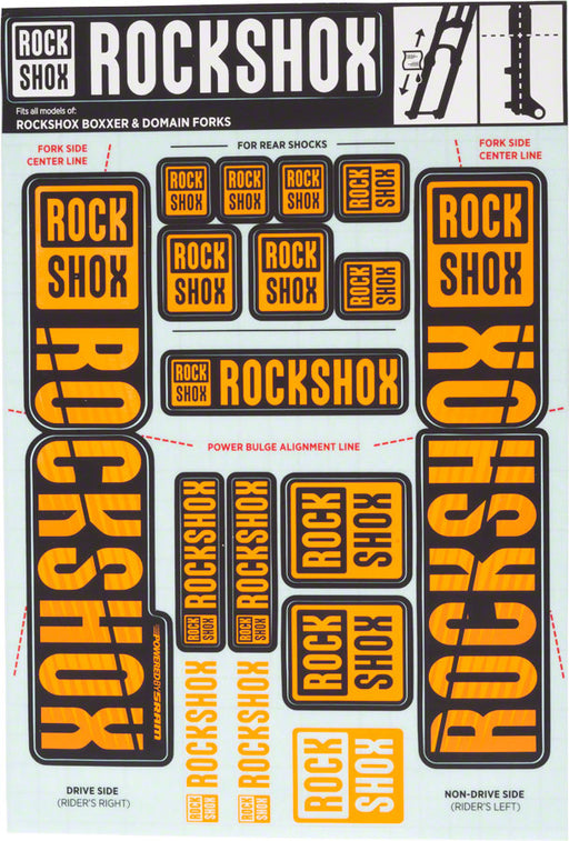 RockShox Decal Kit, 35mm Dual Crown, Orange