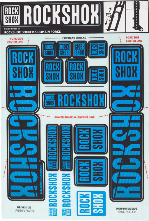 RockShox Decal Kit, 35mm Dual Crown, Blue