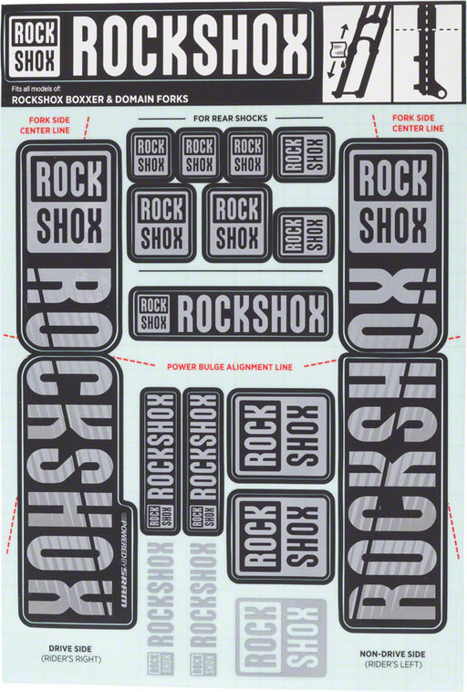 RockShox Decal Kit, 35mm Dual Crown, Gray