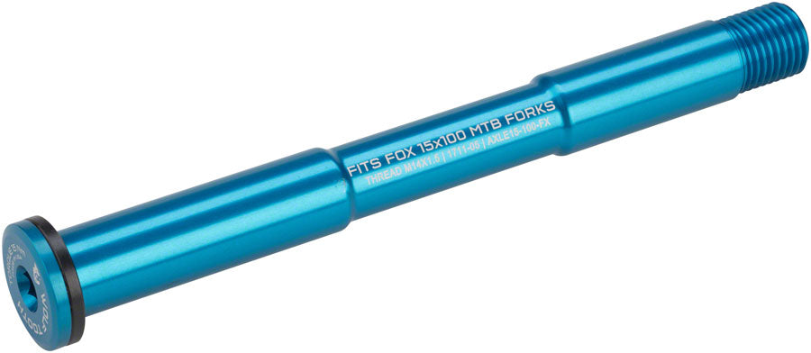 Wolf Tooth Front Thru Axle - FOX, 15 x 100mm, Blue