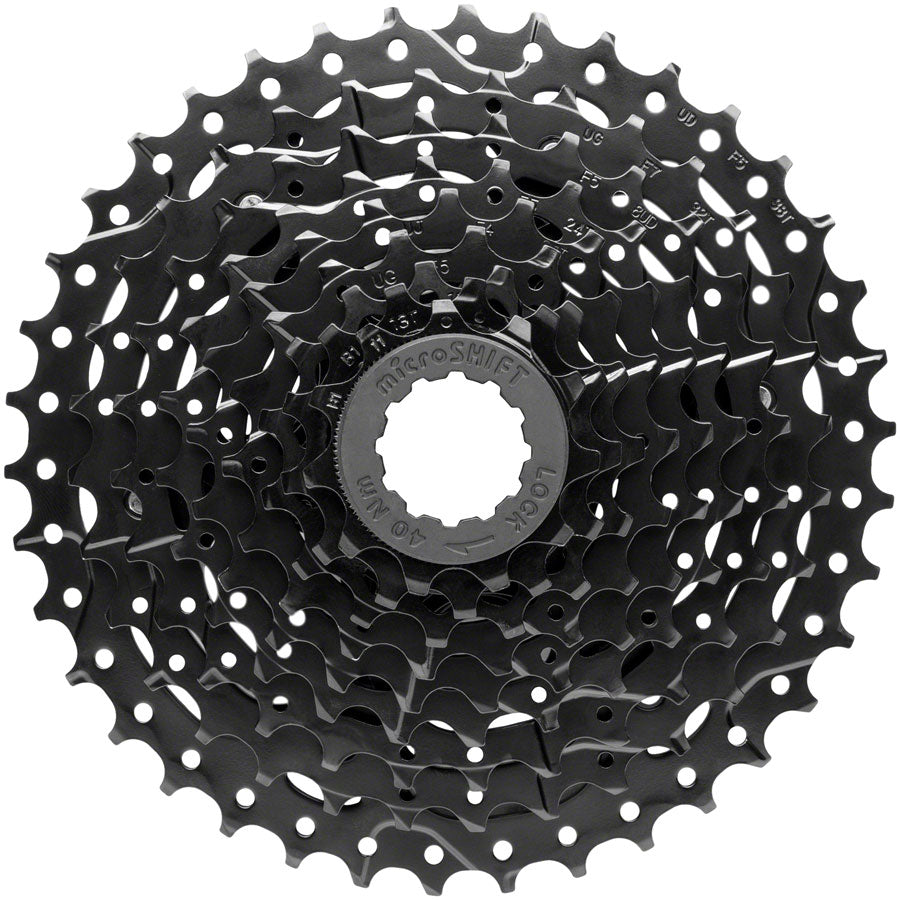 microSHIFT ADVENT Super Short Cassette - 9 Speed, 11-38t, Black, ED Coated