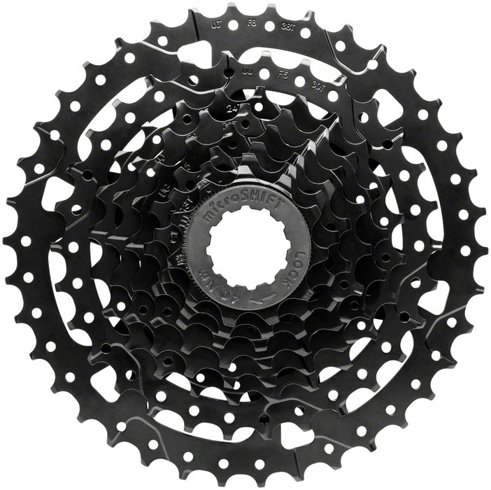 microSHIFT Acolyte Super Short Cassette - 8 Speed, 11-38t, Black, ED Coated